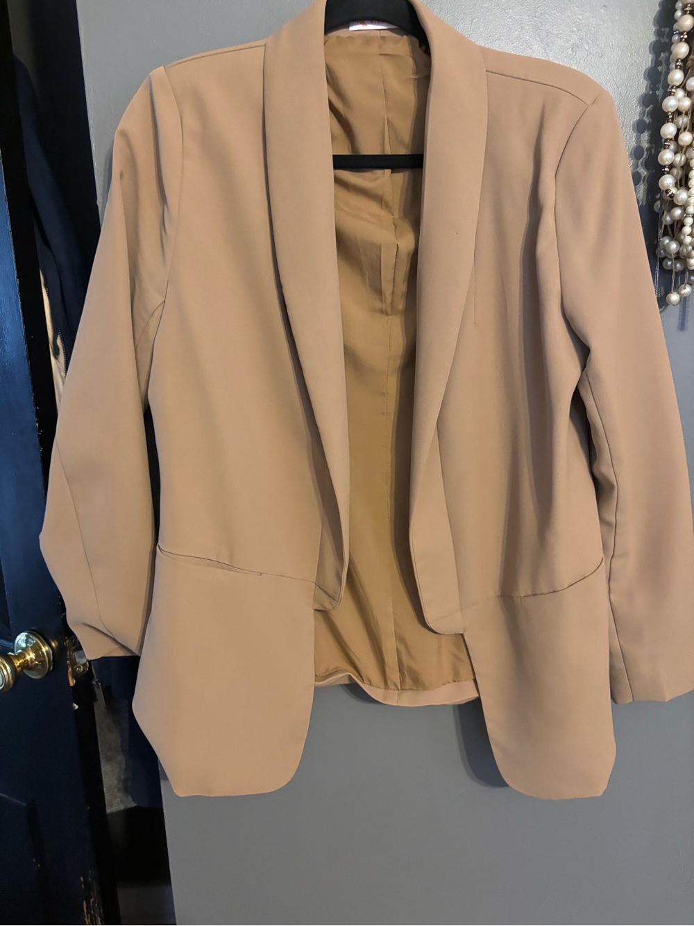 Amazon Women's Open-Front Blazer Jacket - Beige